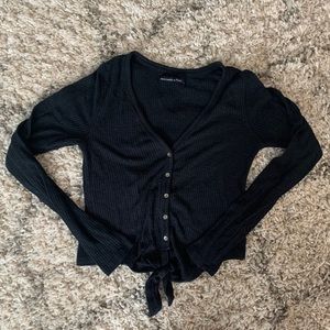 Black Abercrombie & Fitch Front Tie Shirt